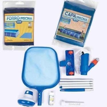 Imagem de Acessórios Para Piscina 10000 Mor Capa Forro + Kit Limpeza