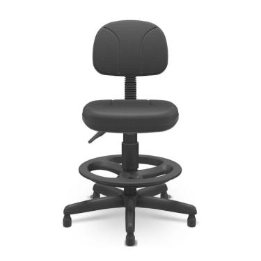 Imagem de Cadeira Caixa Executiva Ergonômica Sem Braço Tecido Preto Plaxmetal