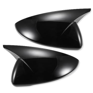 Imagem de Motoforti Capa do espelho do lado esquerdo direito, tampa da tampa do espelho retrovisor, para Kia Forte K3 2019-2021, plástico, preto brilhante, 1 par