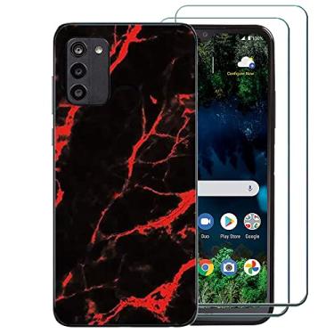 Imagem de Ranyi Capa para Nokia G100 4G com protetor de tela, Nokia G100 N150DL, capa fina de mármore TPU com protetor de tela 360 capa de mármore com absorção de choque de corpo inteiro para Nokia G100