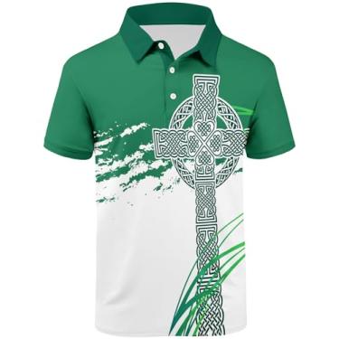 Imagem de SECOOD Camisa polo masculina com absorção de umidade verão manga curta tênis golfe casual elegante, P3959-t04, GG