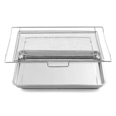 Imagem de Allstare NX-AA5000RS Bandeja de substituição para fritadeira de ar de aço inoxidável 304 peças de forno 61 cm x 40,6 cm Cesto de fritadeira a ar de aço inoxidável 304 DG75-01001C