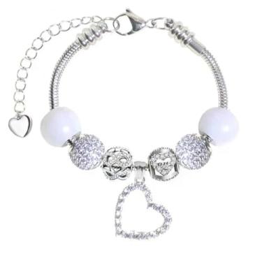 Imagem de White Birch Pulseiras Pandora Fit para mulheres, amor infinito para mulheres, pedra preciosa, Zircônia cúbica