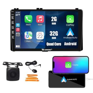 Imagem de Kunfine CarPlay Android Navegação Automática Rádio GPS Estéreo Câmera Reversa Tela IPS Tela Sensível ao Toque Tablet Pad Media Player para Toyota Corolla 2017-2019 (LHD), se Aplicável Quad Core 2G +