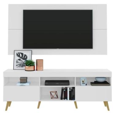 Imagem de Rack com Painel e Suporte TV 65" Retrô Flórida Multimóveis V3134, Bran