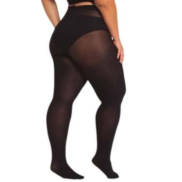 Imagem de Meia Calça Fio 80 Plus Size Feminina Trifil Opaca Fundilho, Preto, 2XG