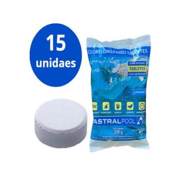 Imagem de Kit 15 Pastilhas Cloro Orgânico200g Astralpool Piscina - Sodramar