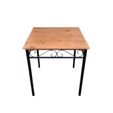 Imagem de Mesa em Ferro e Madeira rustica 70 x 70  Sudeste Rústico