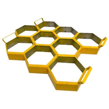 Imagem de Forma Fazer Bloco Sextavado 9 Blocos 17x4cm Lajotinha Piso - Fli Comér