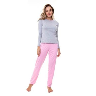 Imagem de Pijama Longo Feminino E-Pijama By Sepie 5104/LS223 Poliviscose - Rosa,