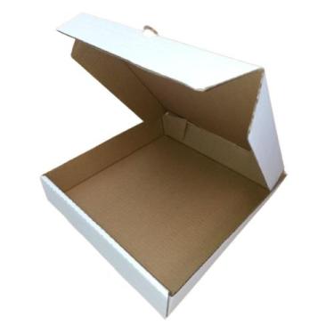Imagem de 10 Caixas De Papelão 30x29x6 Branco Envios Salgados Montável - EMBALLA