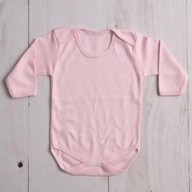Imagem de Body bebê manga longa suedine 100% algodão - LETICIA CAT, Rosa bb, M