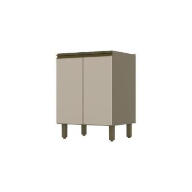 Imagem de Balcão De Cozinha 60 Cm 2 Portas Connect Henn Duna Com Cristal - MÓVEI