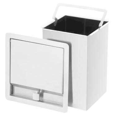 Imagem de Lixeira Quadrada Pia Cozinha Embutir 4 L Inox 304 Escovado