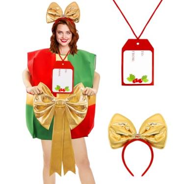 Imagem de Mprocen Christmas Costume for Women Adult Santa Claus Cosplay Outfit Gift Card Accessories for Christmas Dress Up Party Xmas