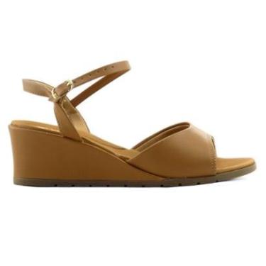 Imagem de Sandalia Anabela Feminina Via Uno Salto Grosso Confortável Preto Social-Feminino