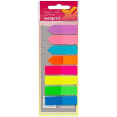 Imagem de Bloco Marcador Página Adesivo 45X12MM MAX Neon 8 Cores 200 Folhas - Ma