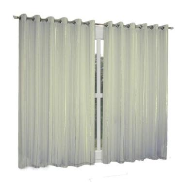 Imagem de Cortina Rustica Com Voil Listrado 2,7M X 4M - Palha - Campari