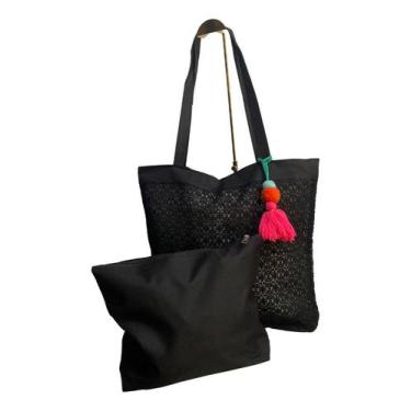 Imagem de Bolsa Feminina Sofisticada Praiana Necessaire Linda - Alwy, Preto