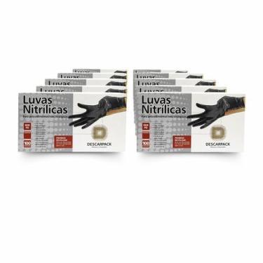 Imagem de Luva de Procedimento Nitrílica Preta M (KIT C/1000) - Descarpack