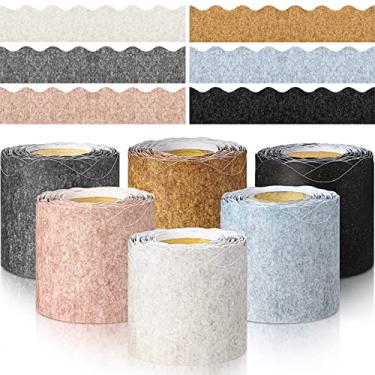 Imagem de TaoBary 6 rolos de 60 metros, Natal, inverno, sala de aula, quadro de avisos, decorações para quadro de avisos para quadro branco escolar, quadro negro, parede, quadro-negro (cor básica, 60 m)