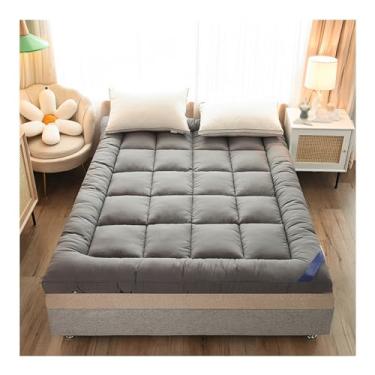 Imagem de Quilted Fitted Mattress Pad,Thickened Futon Mattress,Cotton Extra Thick Mattress Topper,Soft and Breathable Top,Fold able Suitable,for Home Student Dormitories Mattress Pads(Gray,90*200cm/35.4*78.7in)