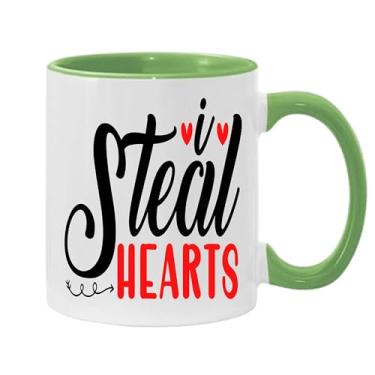 Imagem de SpreadPassion Caneca de café I Steal Hearts, presente para namorado e namorada, ideia de presente de dia dos namorados, presente para marido e esposa, ideia de presente de aniversário do dia dos