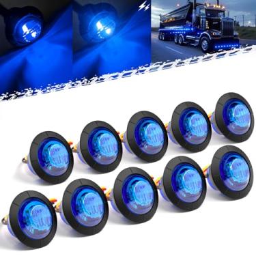 Imagem de BJZ Estroboscópio de 3/10.2 cm + Luzes de Marcação Estáveis Dupla Função Azul Trailer LED Folga Lateral Cauda Para-choques Grelhador Luzes de Flash Indicador de Aviso 12V Luz Impermeável para Caminhão