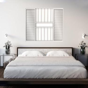 Imagem de Janela de Aluminio Veneziana de Correr 6 Folhas vidro Mini Boreal 120x150 Mgm Branco