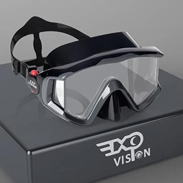 Imagem de EXP VISION Máscara de Mergulho Adulto Pano 3 Window, Máscara de Mergulho com Snorkel de Vidro Temperado, Máscara de Natação Antiembaçante, Óculos de Natação Sem Vazamento com Proteção Nasal, Equipamen