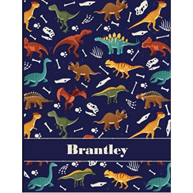 Imagem de Brantley: Personalized Composition Notebook For Boys, Dinosaur Journal Lined , Wide Ruled Comp Book Kids Grades K-2,Preschool, Kindergarten (8.5'' x 11'') 110 Pages