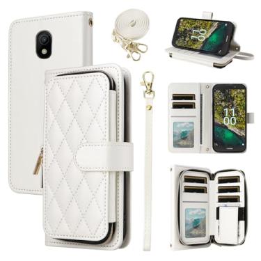 Imagem de Furiet Argyle Capa carteira para Nokia C100 4G LTE N152DL com alça de pulso, 9+ compartimentos para cartões, bolsa com zíper, luxuosa, couro PU, suporte para celular para C 100 100C 5.45 2022 TA1484