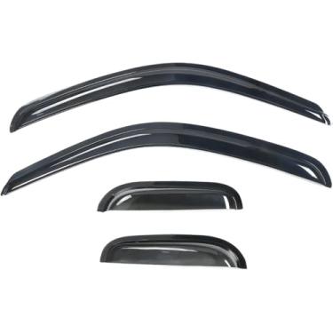 Imagem de Viseiras de janela de fita para Toyota Tacoma 1995-2004, defletores de vento de janela automáticos laterais, ventshade, protetores de chuva para carros/caminhões