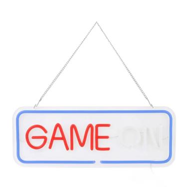 Imagem de Placa de Néon para Jogos Com Luz LED para Jogos, Zona de Jogo de Néon Regulável para Parede de Decoração de Quarto de Meninos, Lâmpada Noturna de Sala de Jogos, Sinais de Luzes
