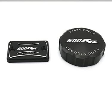 Imagem de Capa de reservatório de fluido frontal da Crazy Sport para HONDA CBR600RR CBR 600RR 2007-2017 cilindro mestre de freio com logotipo CNC acessórios de motocicleta de alumínio 2016 2015 2014 2013 2012 (preto)