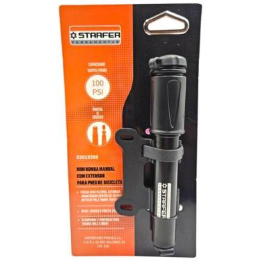 Imagem de Mini Bomba Ar Manual Com Extensor Pneu Bicicleta Boia Bola 100Psi - St