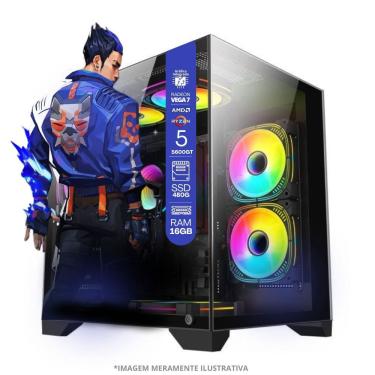 Imagem de PC Gamer AMD Ryzen 5 5600GT, 16GB RAM, Placa de video Radeon Vega 7, SSD 480GB, Fonte 550W, Gabinete Aquário, Water Cooler