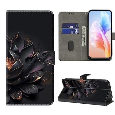 Imagem de VODEFOX Capa para Motorola Moto G 5G 2025, carteira para celular Moto G 5G 2025, capa protetora de couro PU flip com suporte para cartão para Moto G 5G 2025 - Lótus roxo