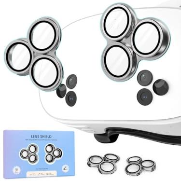 Imagem de Película protetora de lente de câmera para Meta/Oculus Quest 3s, capa de lente de acessórios VR, vidro temperado 9H, moldura de liga de alumínio, proteção total de 360°, acessórios HD anti-arranhões