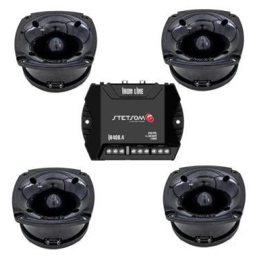 Imagem de 4 Super Tweeter Unlike Unt 400 100w + Modulo Stetsom Ir400, Preto