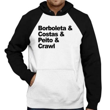 Imagem de Moletom Borboleta & Costas & Peito & Crawl - Foca na Moda, Branco, Pre