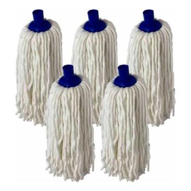 Imagem de Refil Mop Esfregão Úmido Rosca Universal Algodão Kit Com 5 - Roma