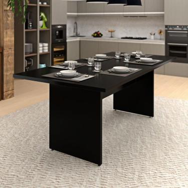 Imagem de Mesa de Jantar 6 Lugares Cozinha 200x100cm Mdp Preto