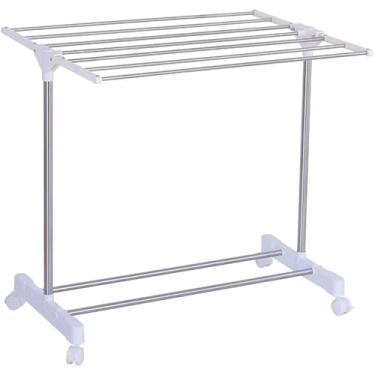 Imagem de Varal de Chão Abas Portátil Dobrável Secar Roupas Com Rodinhas，Adequado para varanda doméstica, interior, pode secar roupas, lençóis e outros tecidos.varal de chão；varal；varal de chao