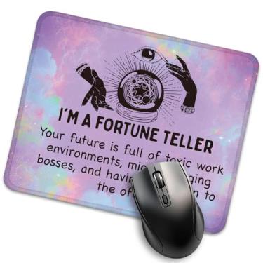 Imagem de Xipromi I'm Fortune Teller Mouse Pad engraçado para mesa, presentes de cartomantes para homens e mulheres, observador de bola de cristal para colega, para colega de trabalho leitor psíquico