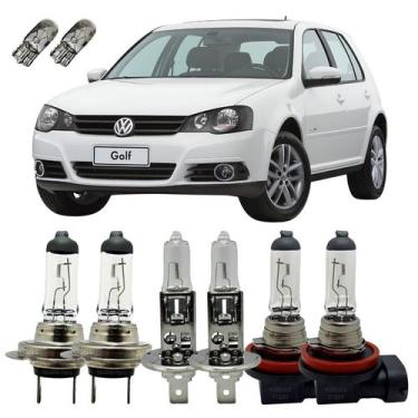 Imagem de Kit Lâmpadas Originais 3200K VW Golf Alto Baixo Milha + T10 - Autovex 