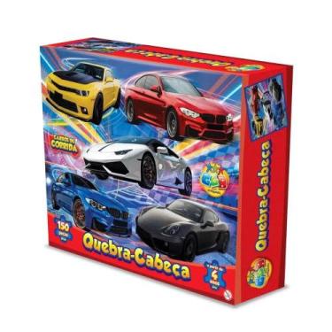 Imagem de Quebra-cabeça Carros De Corrida - 150 Peças Brinquedos Novos - GGB BRI