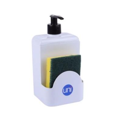 Imagem de Porta Suporte Detergente com Esponja, 570ml, (Branco)