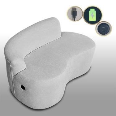Imagem de Sofá Orgânico Com Entrada USB Curvo 2 Lugares Feijão Forma Orgânica Bo