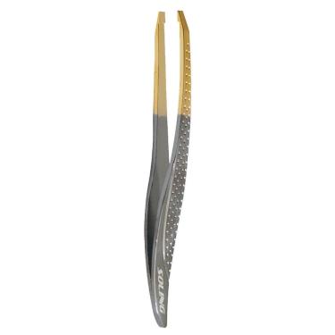 Imagem de Pinça Profissional Gold Titanium Tradicional Soling Aço Inoxidável